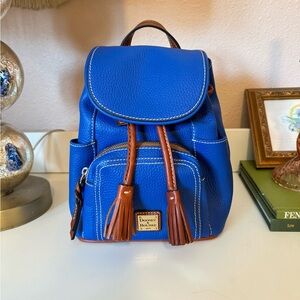Dooney & Bourke Blue Pebble Leather Backpack